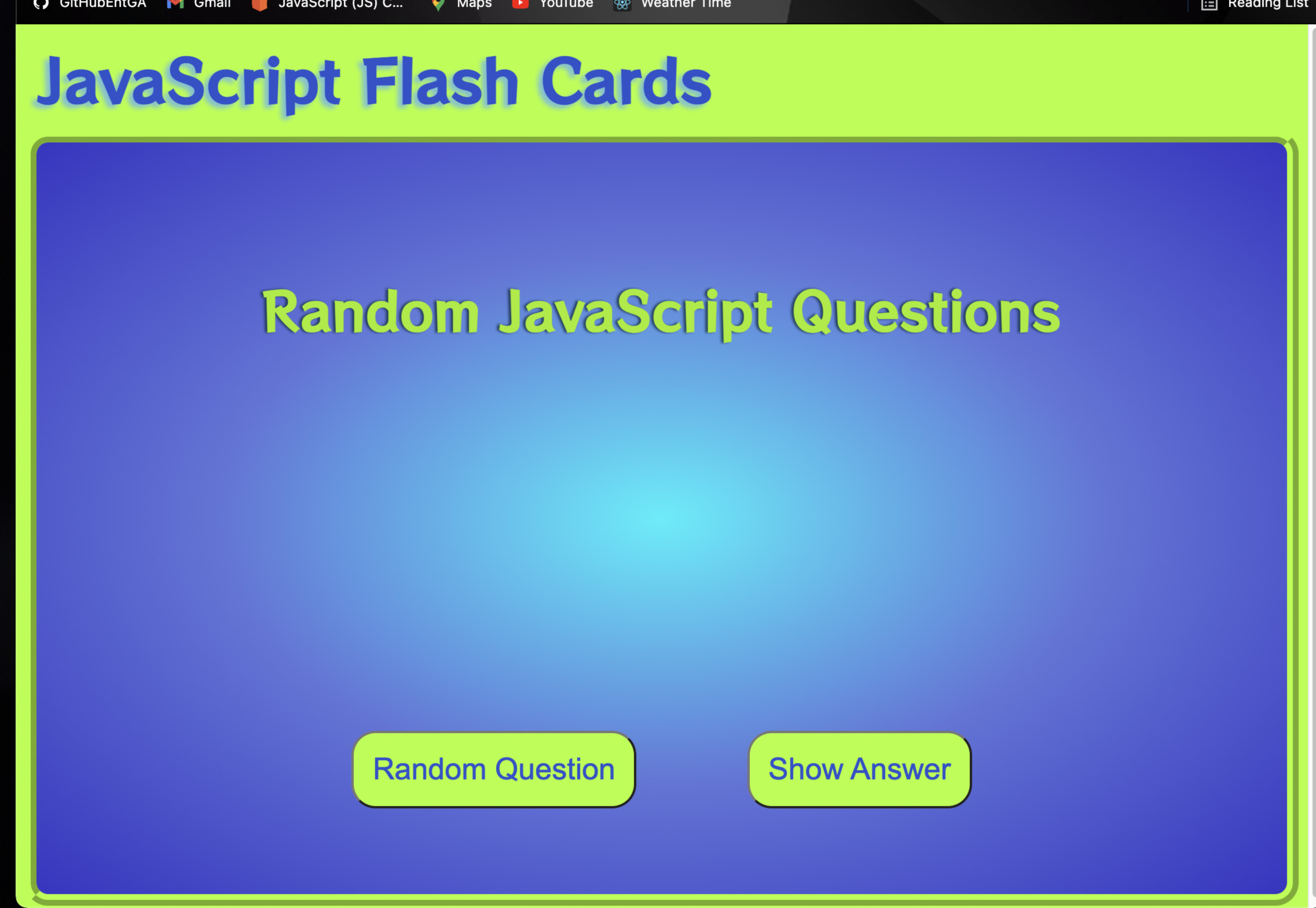 GitHub AndrewChildre/FlashCards Javascript FlashCards Project 1