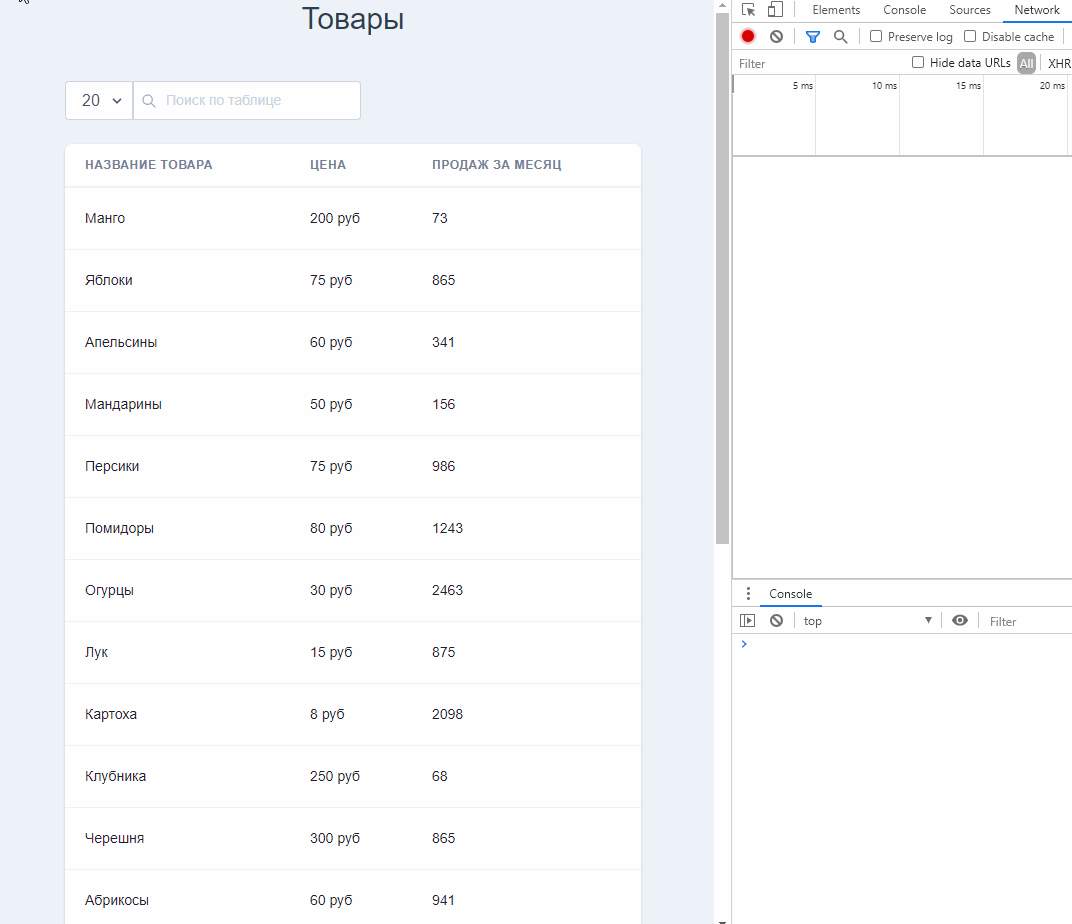 Github Seminvsevolod Adapter Vue Table таблица на Vue Js