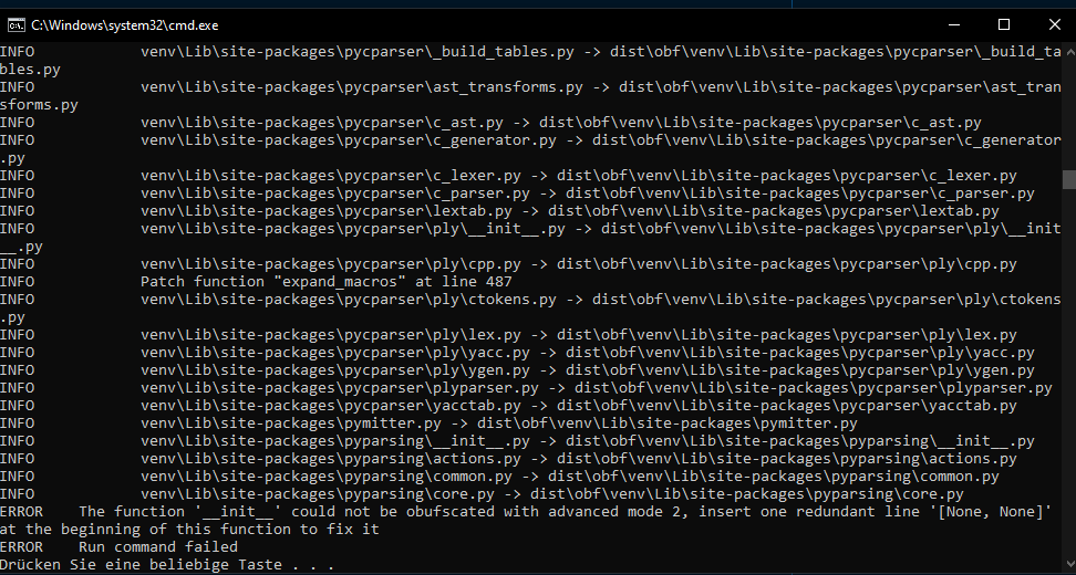 [BUG] Pyarmor failing to obfuscate site-packages of pyparsing · Issue ...