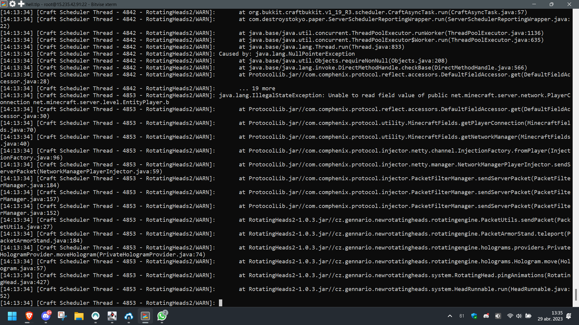 ProtocolLib console spam · Issue #4 · Gennario/RotatingHeads2 · GitHub