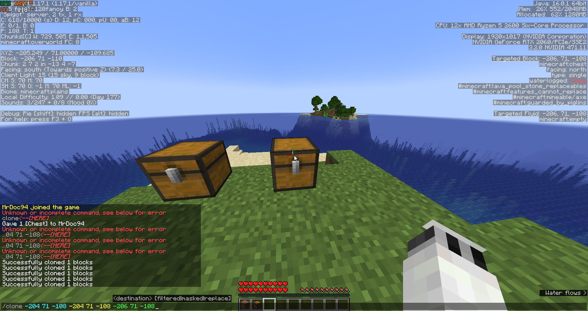 Cloning certain tile entities causes error. · Issue 6122 · PaperMC