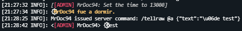 Sending Symbols and message in console produce a symbols over the ...