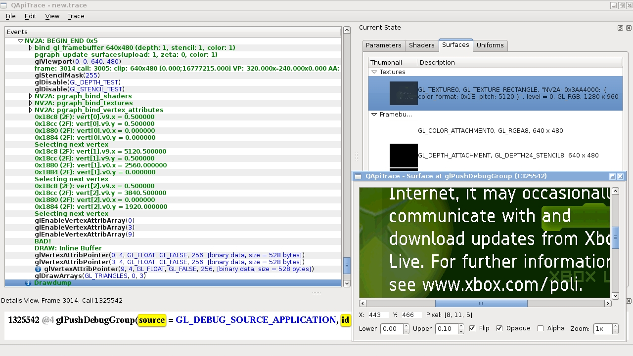 xqemu <=> apitrace