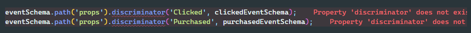 TypeScript: Property 'discriminator' does not exist on type 'SchemaType ...