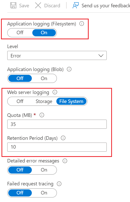 enable logging