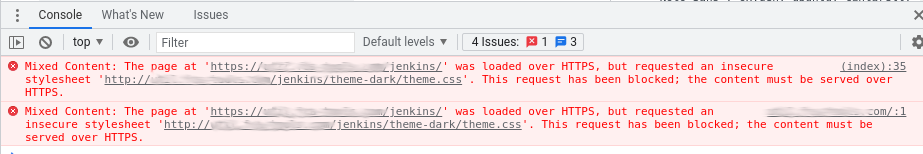 theme.css is loaded over HTTP (Causes Jenkins to default to white theme ...