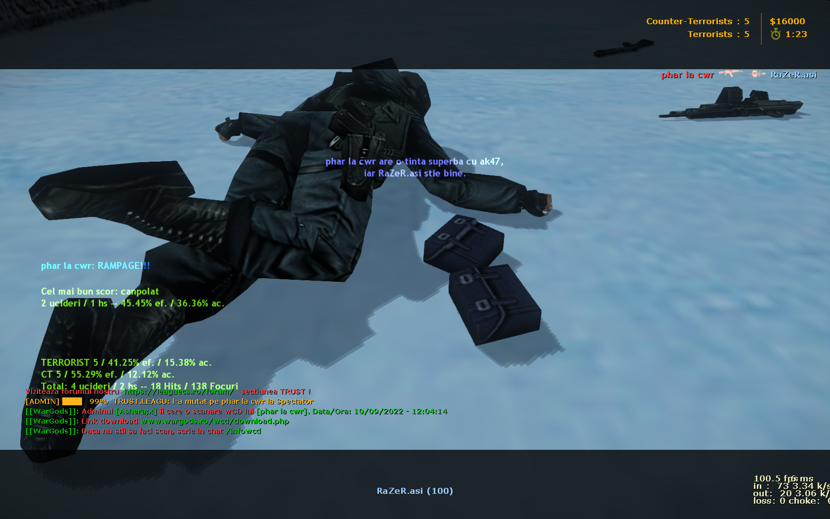 Captură de ecran...
Map name: ze_blackmesa_dp Notice that it doesn't light up only when being directly aimed on. https://user-images.githubusercontent.com/3608544/194762630-691b478a-5798-41cb-ad61-6e2e7292e06a.mp4
https://user-images.githubusercontent.com/3608544/194763153-b3725f1c-f952-4c45-a8b5-b78bdb95e0a3.mp4 https://user-images.githubusercontent.com/3608544/193424359-eb47b06c-c611-4934-ba5e-79c366288525.mp4
No idea what triggers the bug, probably wrong duration identification. Reconnecting/starting a new map fixes the bug. Dictionary entries can be found at: https://github.com/hzqst/MetaHookSv/issues/188 https://user-images.githubusercontent.com/3608544/189216029-722c1d1d-b663-4877-acd5-b3d2d77ae477.mp4
![fy_snow0000