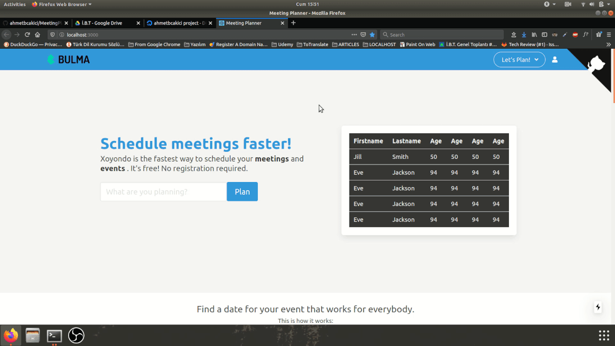 GitHub - ahmetbcakici/MeetingPlanner-client: Xoyondo clone app with ...