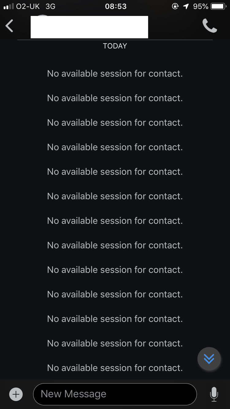 No available session for contact - after updating desktop app · Issue #3353  · signalapp/Signal-Desktop