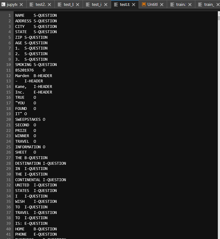 for prediction, Text.txt contains labels supposed to be infered · Issue ...