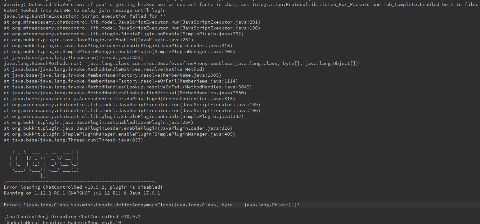 1.12.2: Using java 17 and Nashorn it just crash chatcontrol · Issue ...