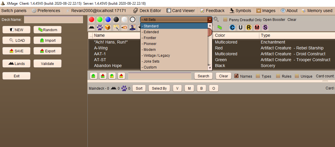 Historic sets filter