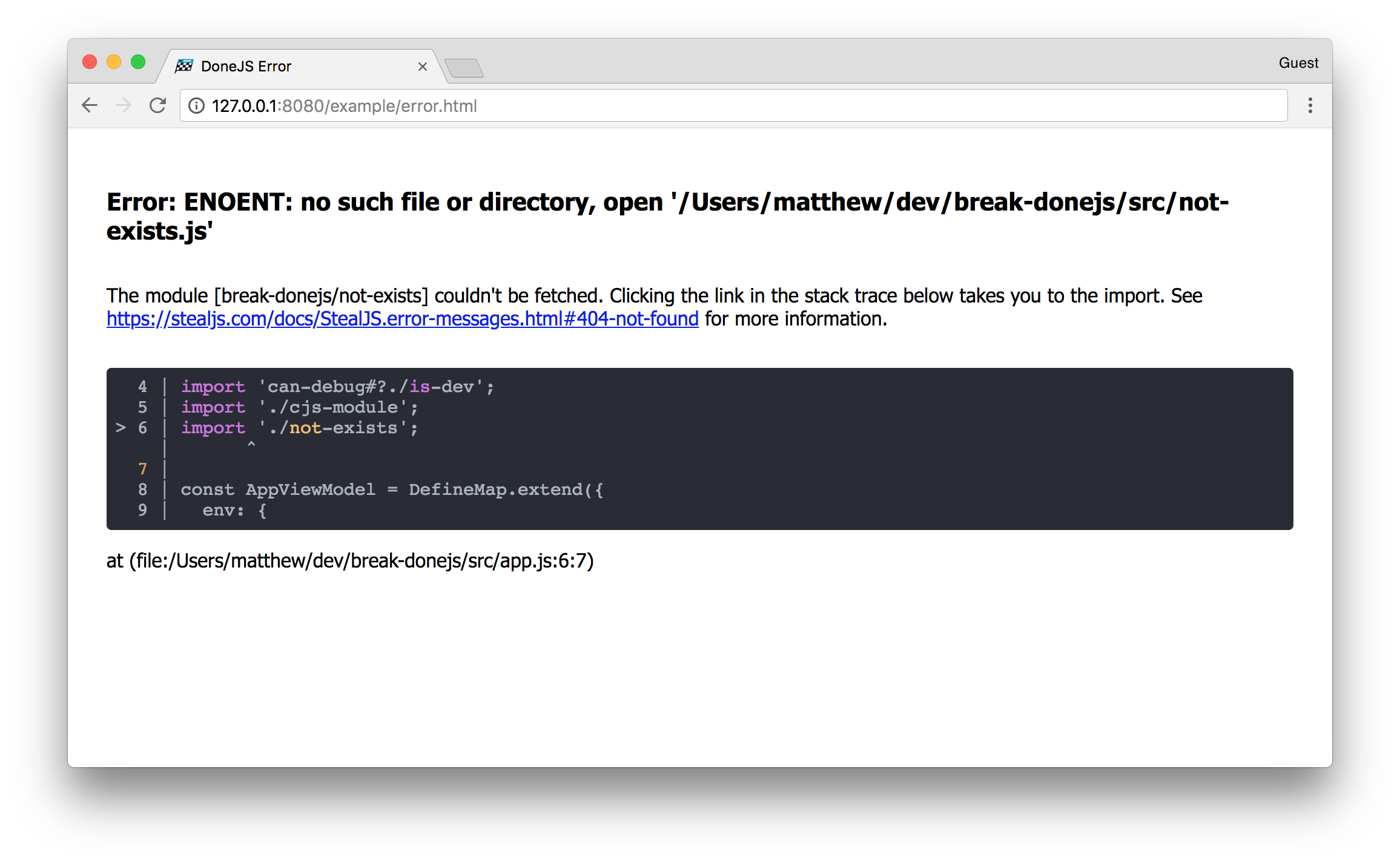 donejs-error-format example