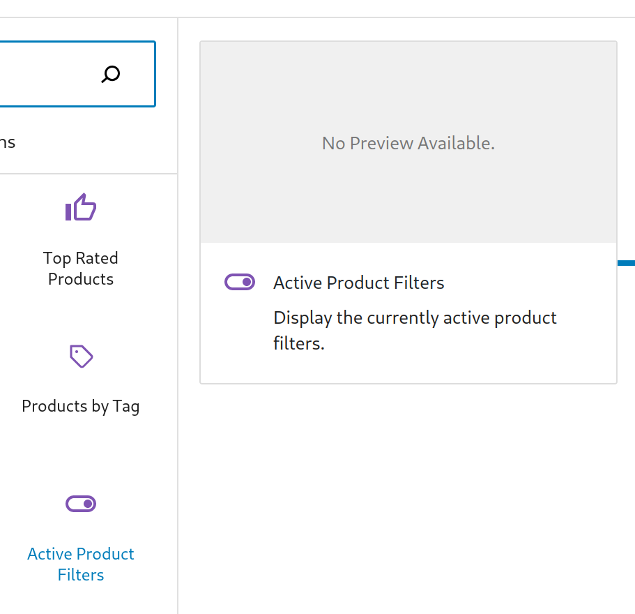 Filter blocks have 'No preview available' in the inserter · Issue ...