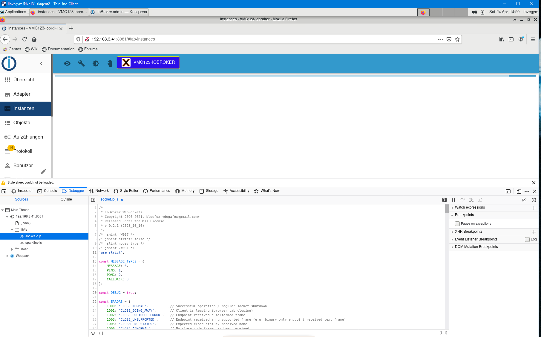 Admin 5.0.5 - React UI -Tab "Instanzen" lädt ewig · Issue #716 ...
