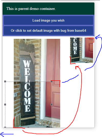 When image is vertical and big, image-cropper crop widget may appear in ...