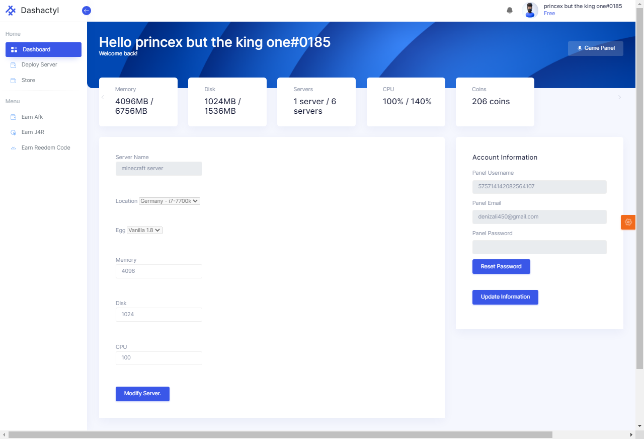 GitHub - iam-rj/dashactyl-theme: Dashactyl Hope UI Theme & Design by ...