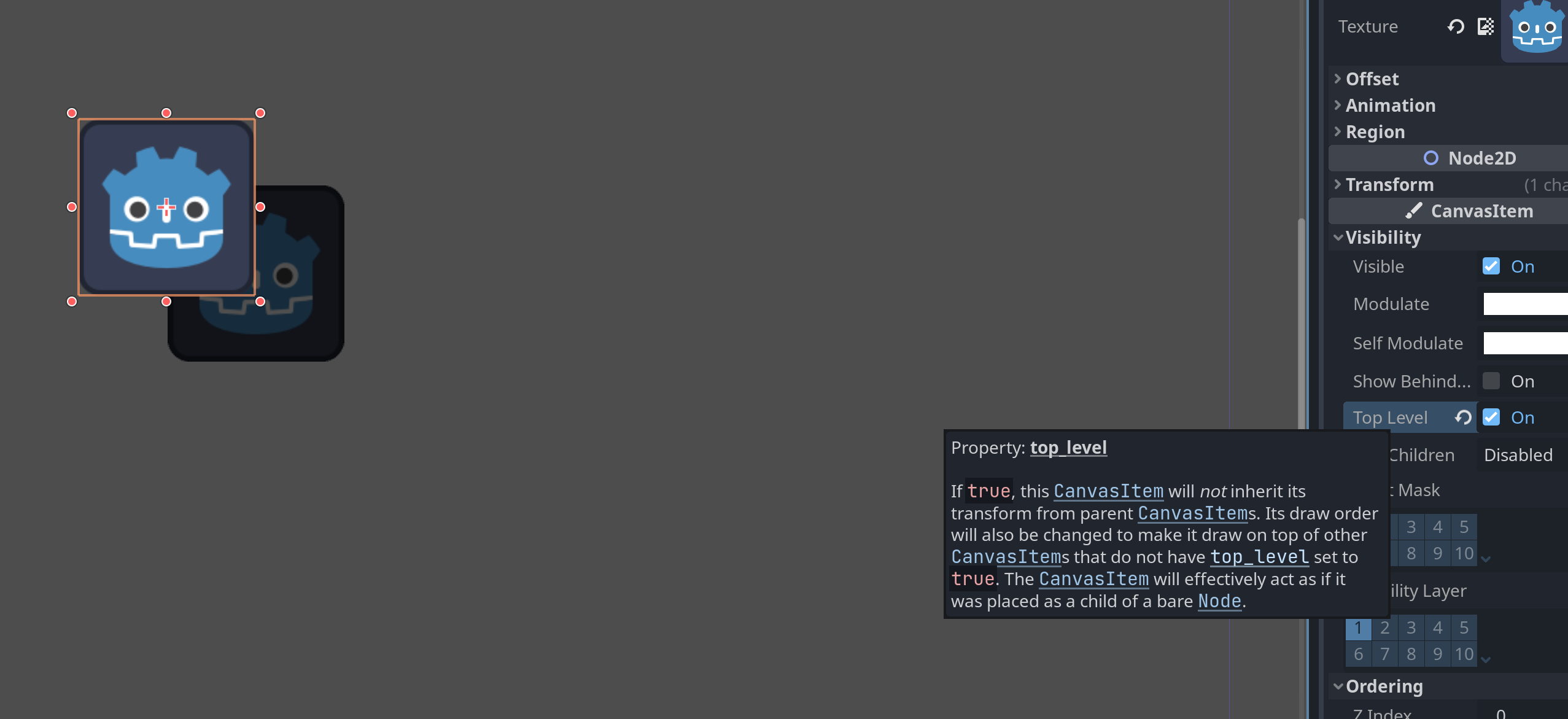 Changing z index on sprite in canvas group makes it not be part of