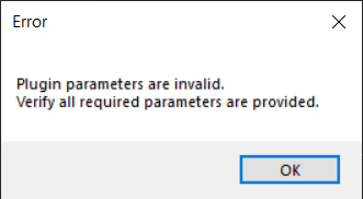 Plugins not working. All parameters required when none set as Required ...