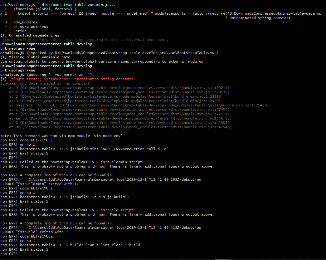 Help please, can't compile version 1.15.5 · Issue #4751 · wenzhixin ...