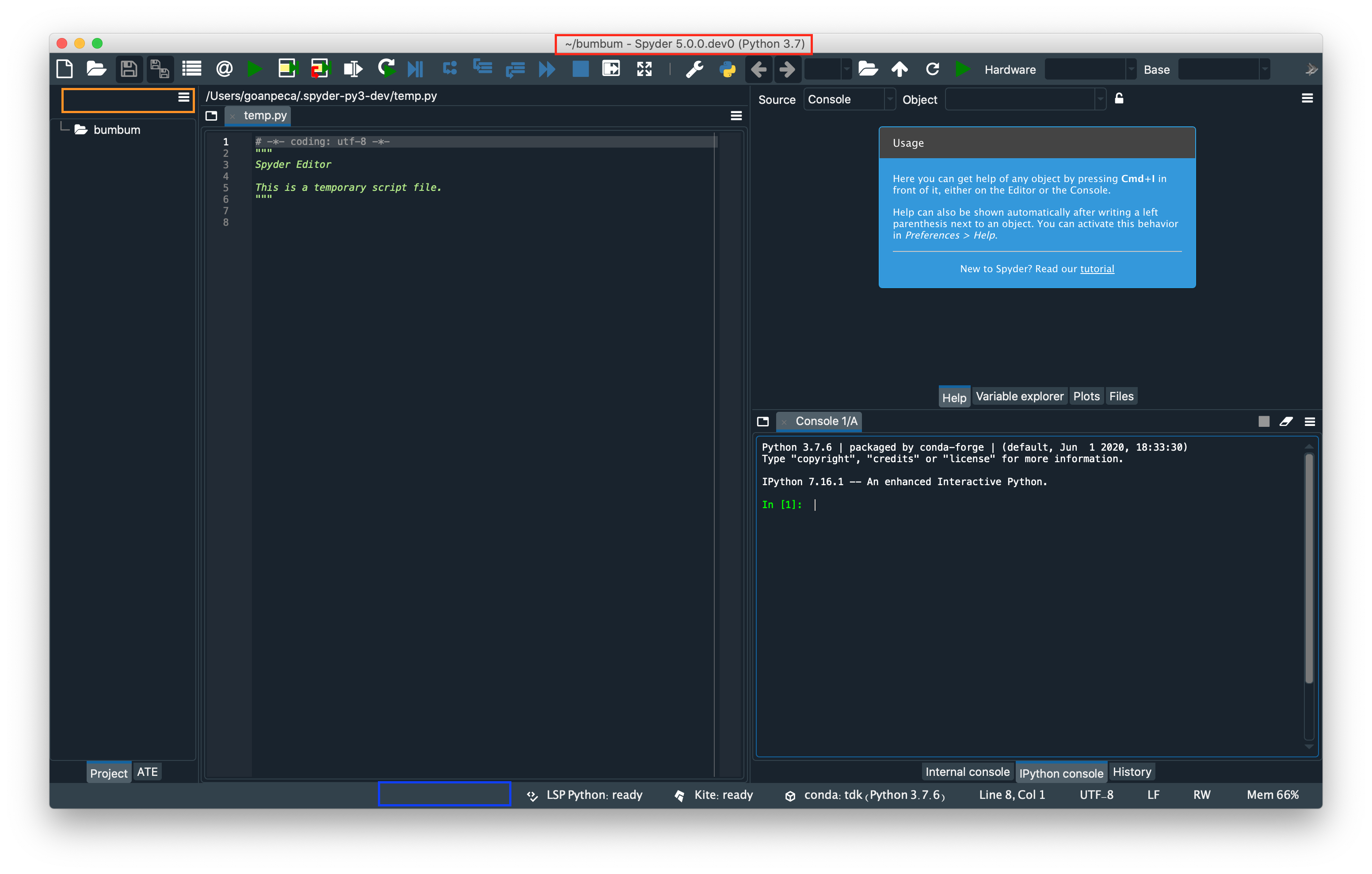 Inform the user about the current project type somewhere on the UI
