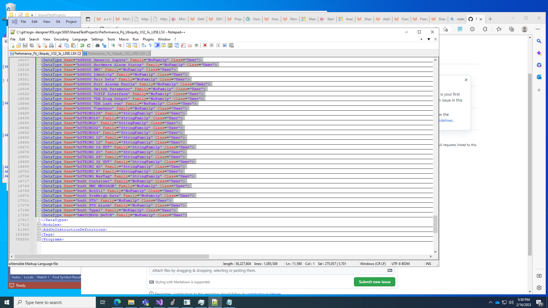 In XML file, if one selects a series of "folded" items, then Copies, only the first line of the