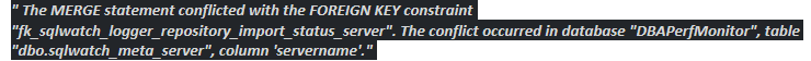Error - MERGE statement conflicted with the FOREIGN KEY constraint ...