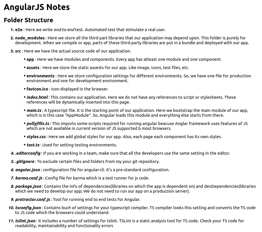 Adding a folder structure detail for better understanding of Angular ...