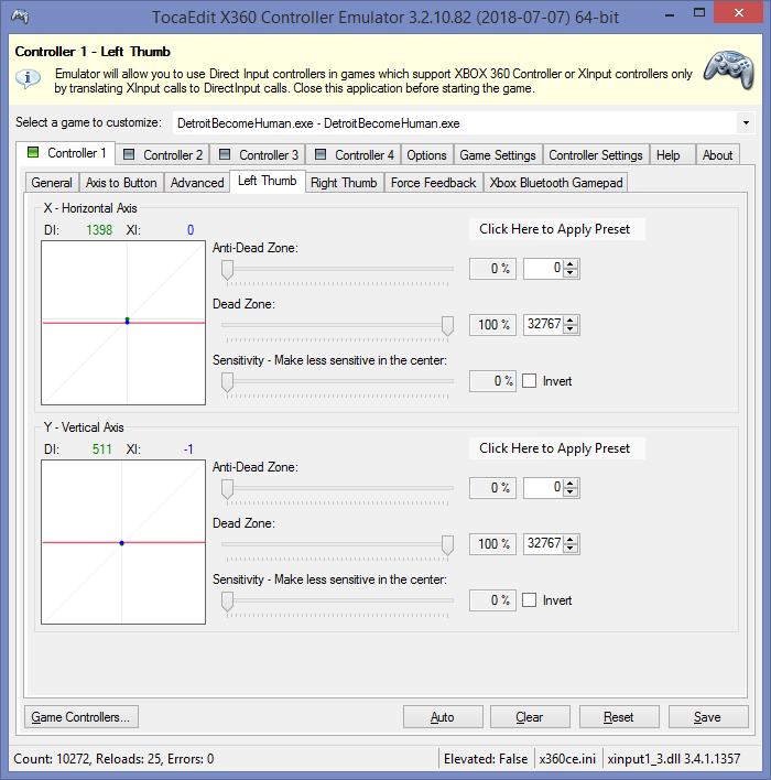 dead zone not working propely · Issue #1107 · x360ce/x360ce · GitHub
