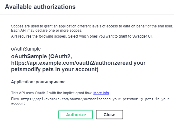 OAuth2 OpenAPI example has 'flows' with children but core/components ...