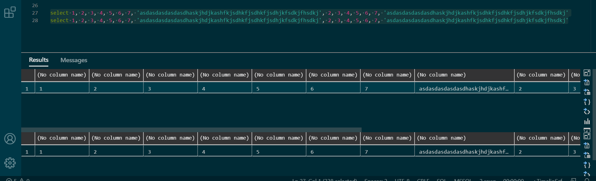 Two queries results sometimes hide the horizontal scroll bar · Issue ...