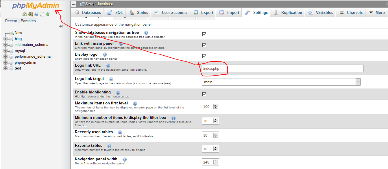 Logo Link URL · Issue #15041 · phpmyadmin/phpmyadmin · GitHub