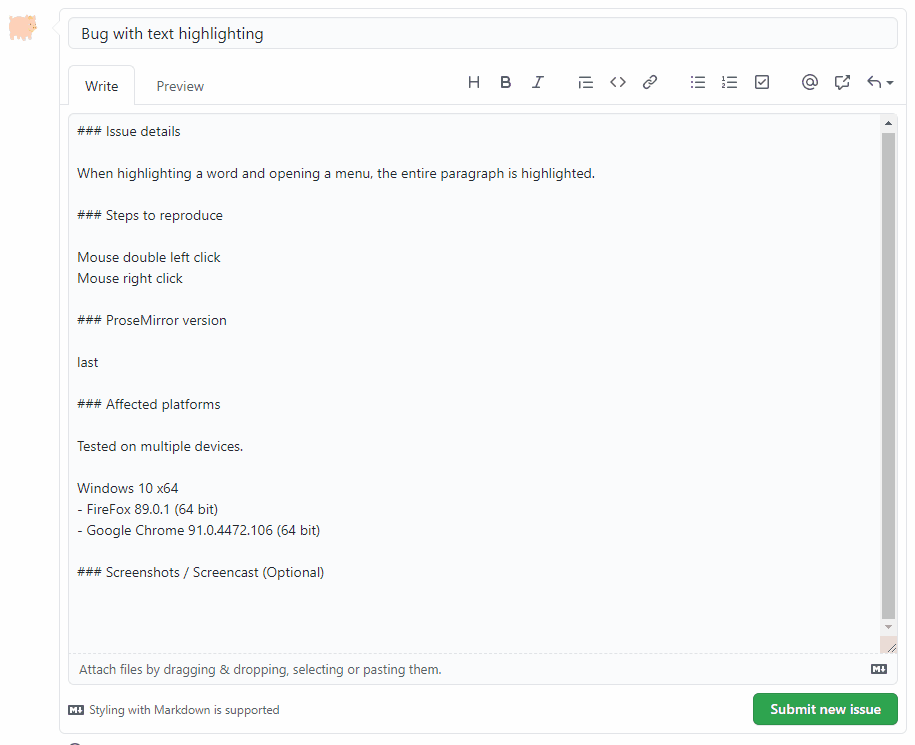 Bug with text highlighting · Issue #1184 · ProseMirror/prosemirror · GitHub