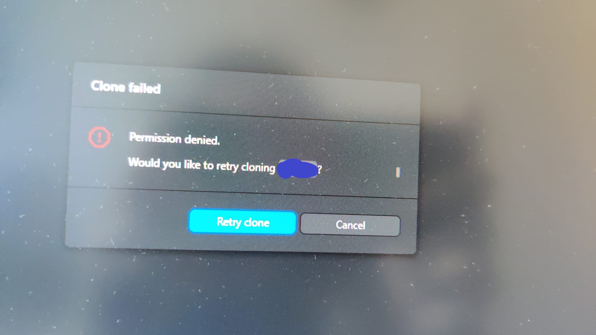 More specific error when trying to clone to a folder with no permission ...