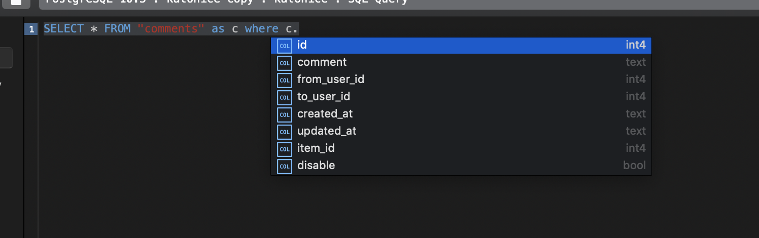 Add support for autocomplete on table aliases · Issue #854 · TablePlus ...