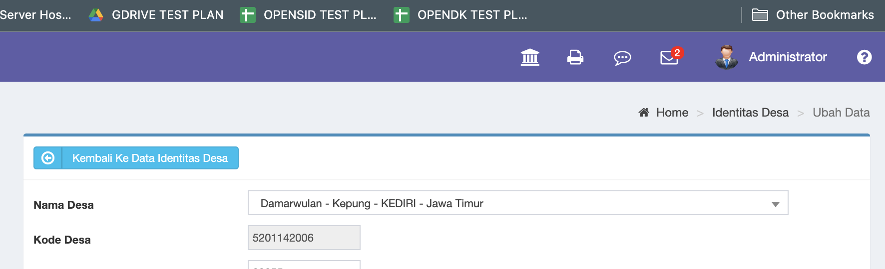 Bug/error: data desa tidak terupdate di menu identitas desa · Issue ...