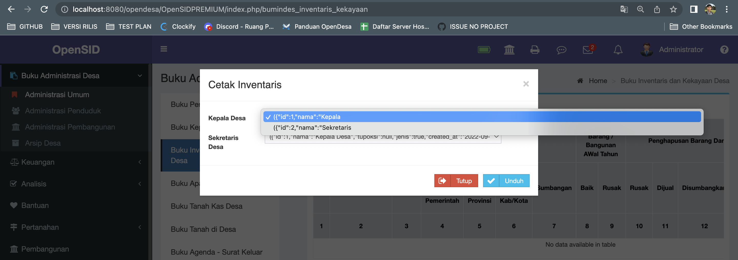 Bug/error: error unduh Buku Inventaris dan Kekayaan Desa · Issue #5719 ...