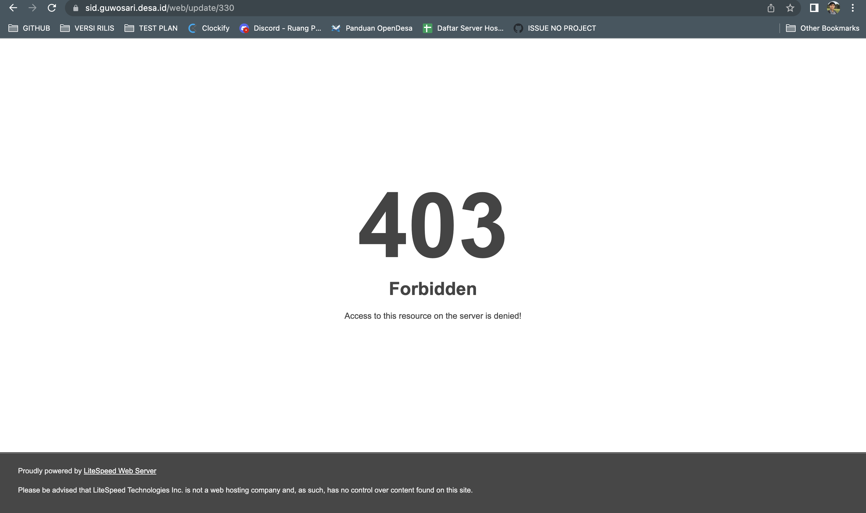 Bug/error: desa sid.guwosari.desa.id embed HTML di artikel response 403 ...
