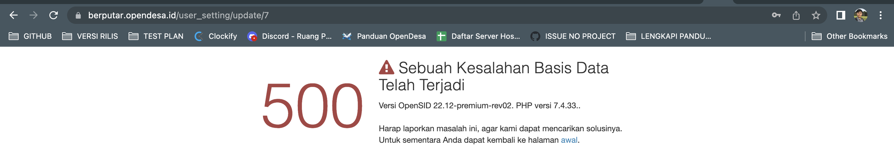 Bug/error: update profile error 500 · Issue #6120 · OpenSID/OpenSID ...