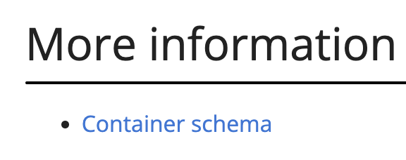 improve user experience for onboarding to container schema · Issue #396 ...