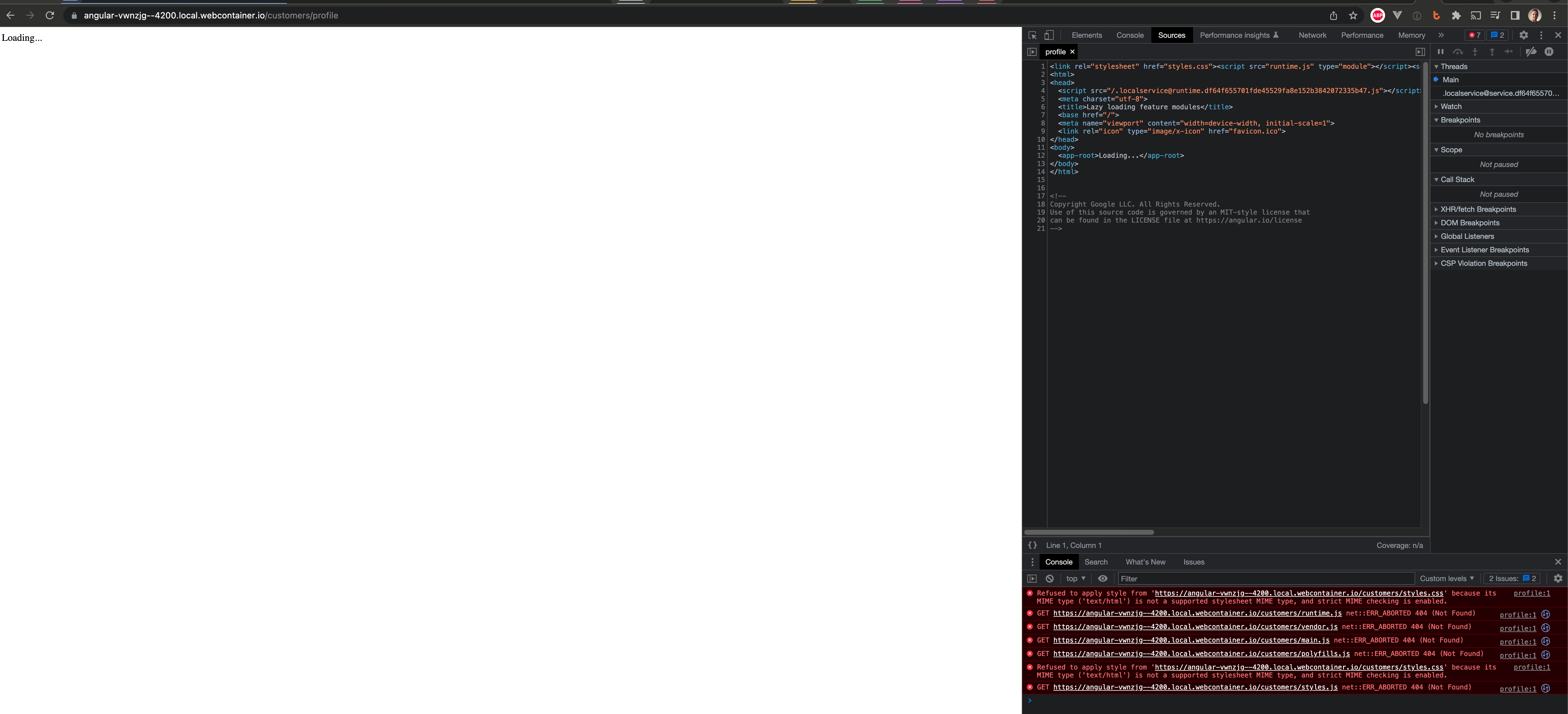 angular routing missmatch · Issue #778 · stackblitz/webcontainer-core ...