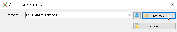 Open local repository: Open repo at once after selection in Browse ...