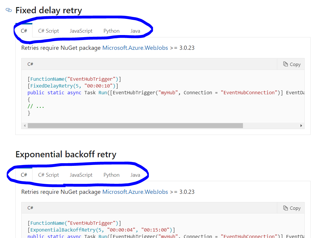 Guidance of function level retry configuration for some language  (Powershell etc) seems missing · Issue #66735 · MicrosoftDocs/azure-docs ·  GitHub