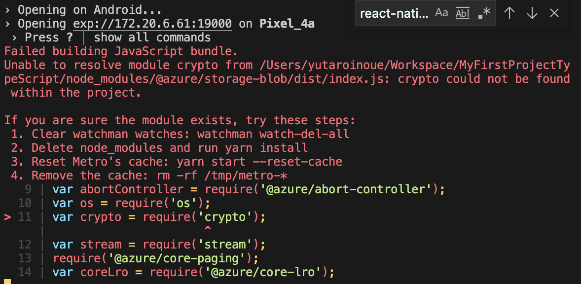 Is @azure/storage-blob supported to use with React Native + Expo ...