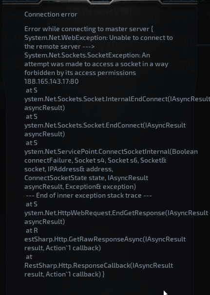 Client can't connect to any servers related to the game · Issue #549 ...