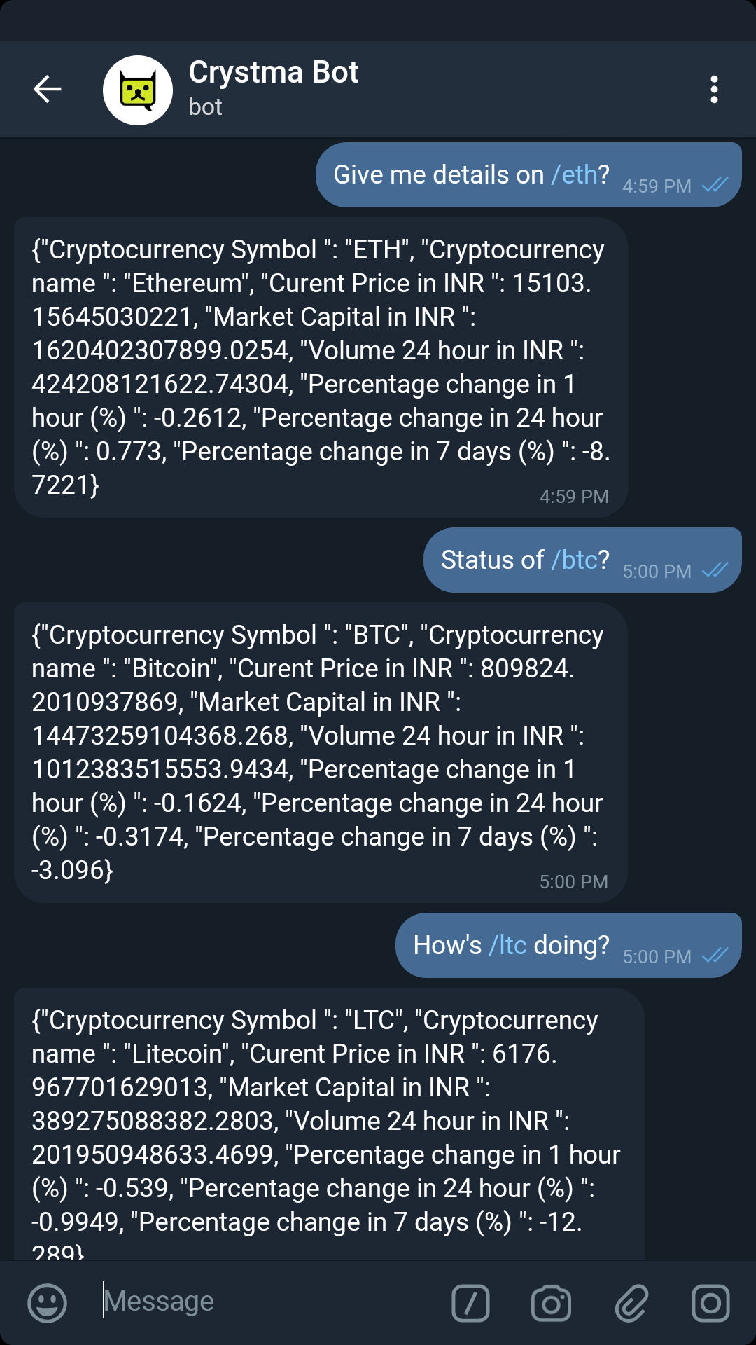 GitHub - ddeyalla/Crystma-Bot: Cryptocurrency telegram bot