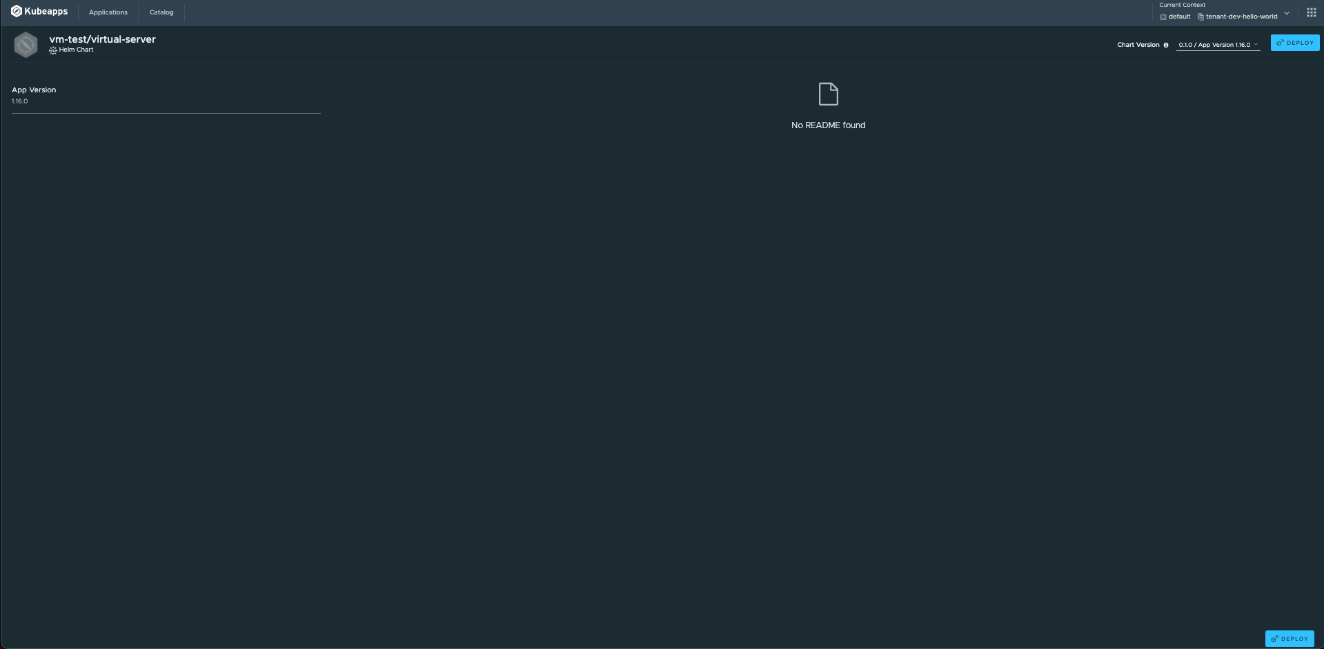 Redirect to DeploymentForm when chart is missing README · Issue #3226 ...