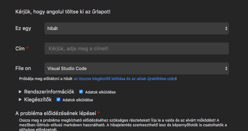 Issue Reporter and non-English Issues · Issue #46914 · microsoft/vscode ...