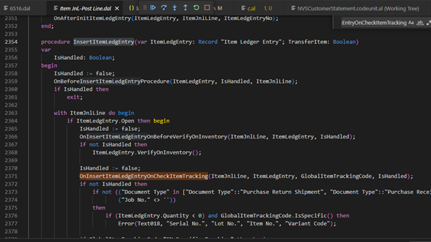 error in Eventsubscriber OnInsertItemLedgEntryOnCheckItemTracking on ...