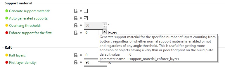 Enforce support for the first n layers : Supports goes past layers ...